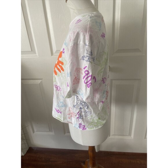 Nickelodeon Junior Womens Cropped T Shirt Large Cartoon Retro 90s - Picture 5 of 10